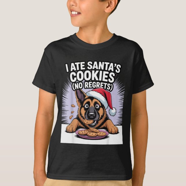 Camiseta I Ate Santas Cookies Puppy Funny Christmas German  (Anverso)