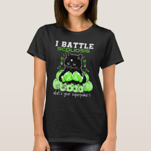 Camiseta I Battle Scoliosis Awareness Cat