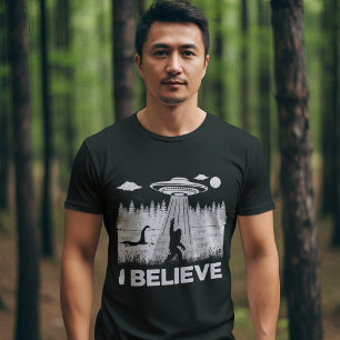 Camiseta I Believe Big foot, Ufo, Ness Funny Big foot