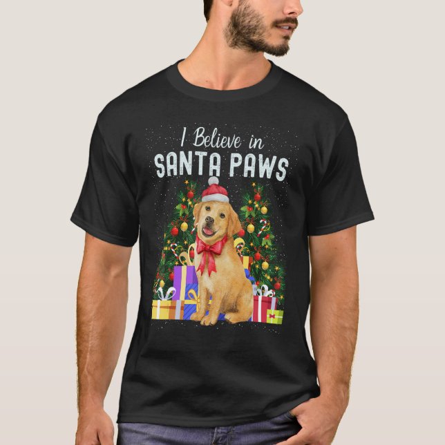 Camiseta I Believe In Santa Paws   Cute Christmas Labrador  (Anverso)