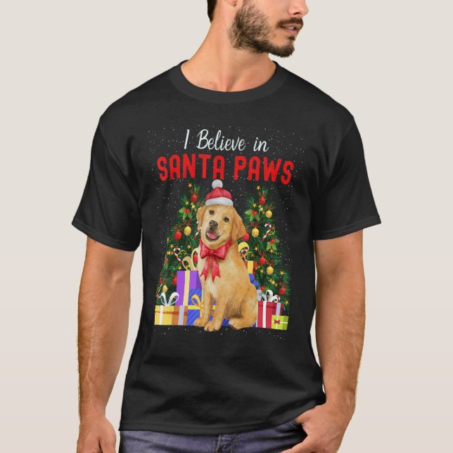 Camiseta I Believe In Santa Paws  Cute Christmas Labrador P (Anverso)