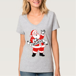 Camiseta I Believe in Santa - Vintage Art