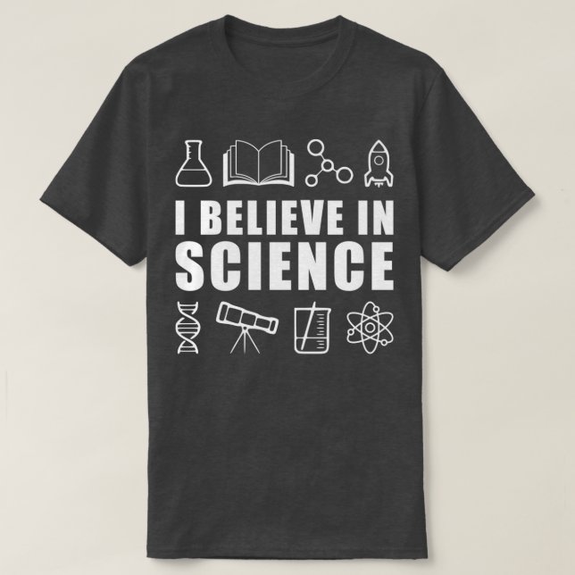 Camiseta I Believe in Science 1 (Diseño del anverso)