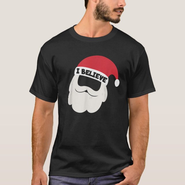 Camiseta I Believe Santa Beard Family Christmas Pajama I Be (Anverso)