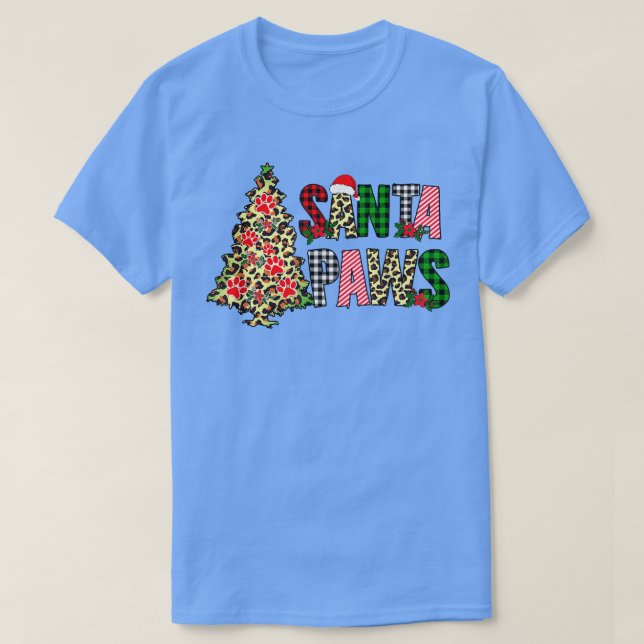 Camiseta I Belive in Santa Paws, Funny Christmas Paws, Pet  (Diseño del anverso)