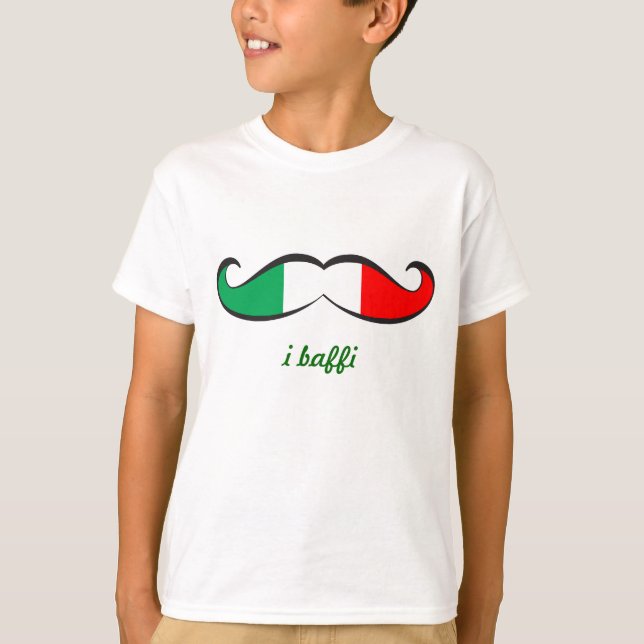 Camiseta I bigote italiano de la bandera de Baffi (Anverso)