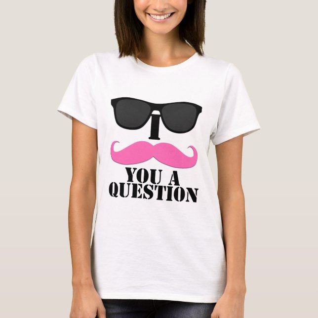 Camiseta I bigote usted un rosa de la pregunta con las (Anverso)