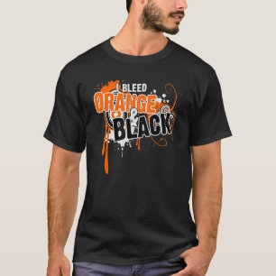 Camiseta I Bleed Black & Orange Sports Team Game Day