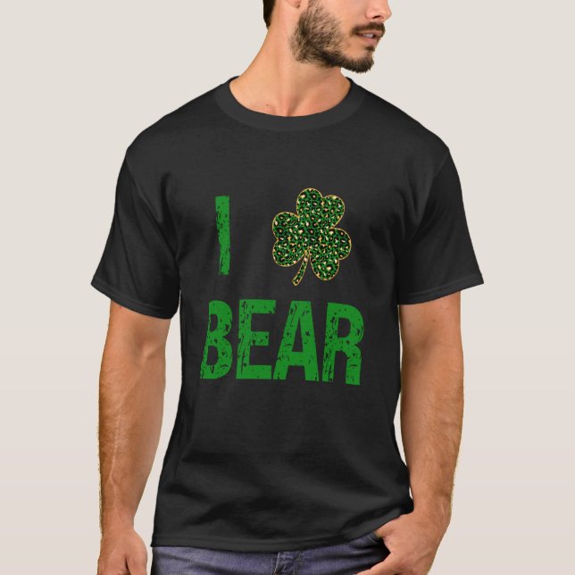 Camiseta I C Bear Patrick's Day Irish Gold Leopard Beer (Anverso)