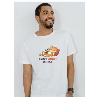 Camiseta I Can’t Adult Today – Cute Lazy Cat Funny Graphic 