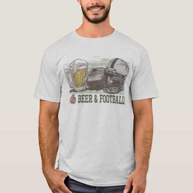 Camiseta I cerveza y fútbol del corazón (Anverso)
