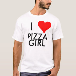 Camiseta I chica de la pizza del corazón