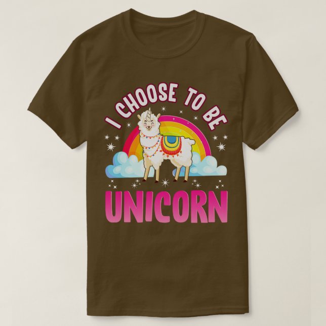 Camiseta I Choose To Be Unicorn Llama  (Diseño del anverso)