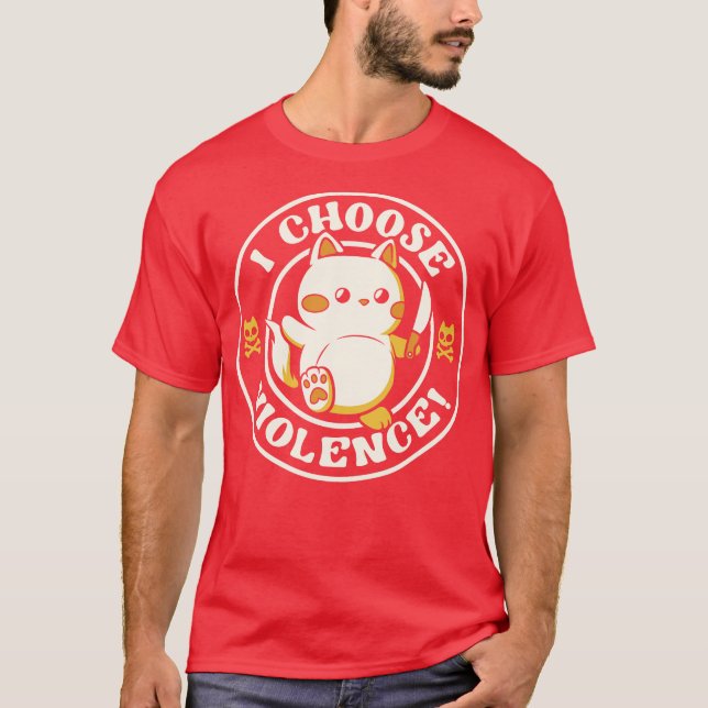 Camiseta I Choose Violence Cat by Tobe Fonseca (Anverso)