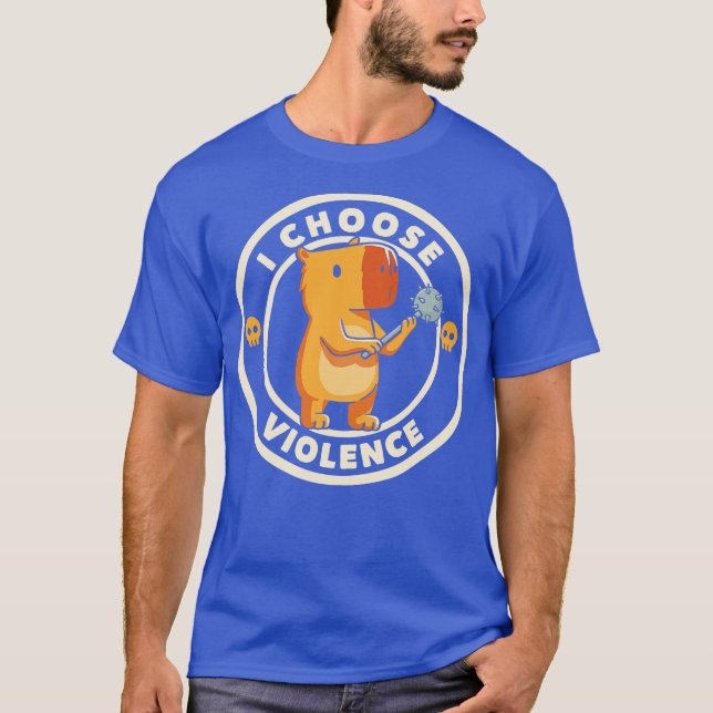 Camiseta I Choose Violence Funny Capybara by Tobe Fonseca (Anverso)