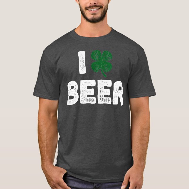 Camiseta I Clover Beer St Patricks Day Funny Lover Irlandés (Anverso)