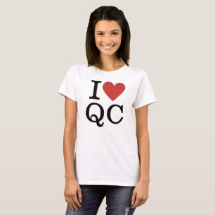 Camiseta I ❤️ Control de calidad de QC para mujeres PERSONA