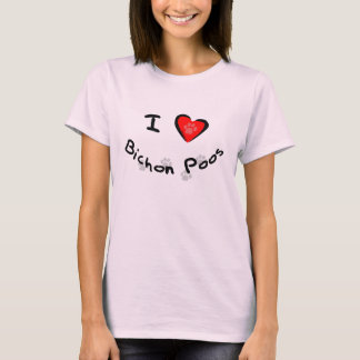 Camiseta I corazón - amor Bichon Poos
