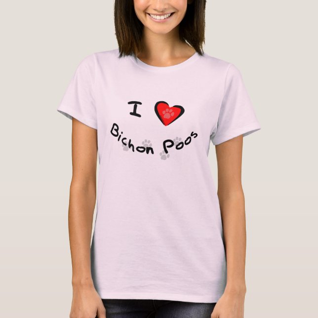 Camiseta I corazón - amor Bichon Poos (Anverso)