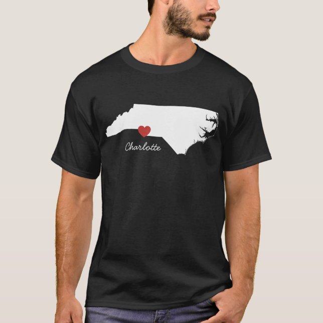 Camiseta I corazón Carolina del Norte - ciudad adaptable (Anverso)
