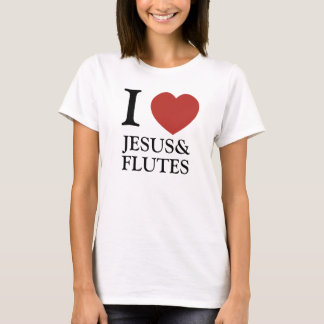 Camiseta I corazón Jesús y flautas