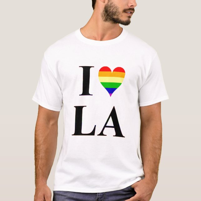 Camiseta I corazón Los Ángeles California del gay (Anverso)