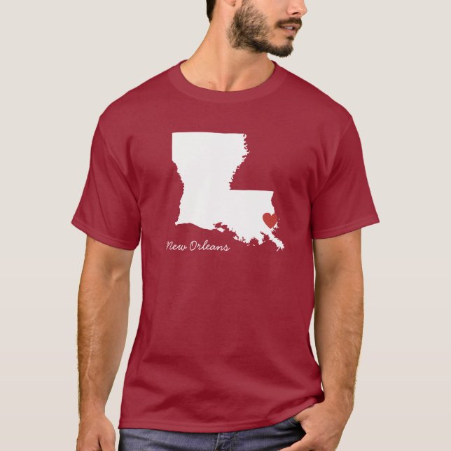 Camiseta I corazón Luisiana - ciudad adaptable (Anverso)