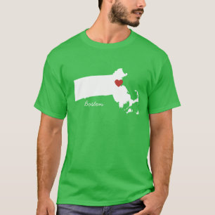 Camiseta I corazón Massachusetts - ciudad adaptable