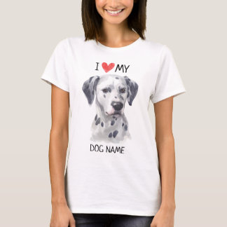 Camiseta I corazón mi acuarela dálmata del mascota del