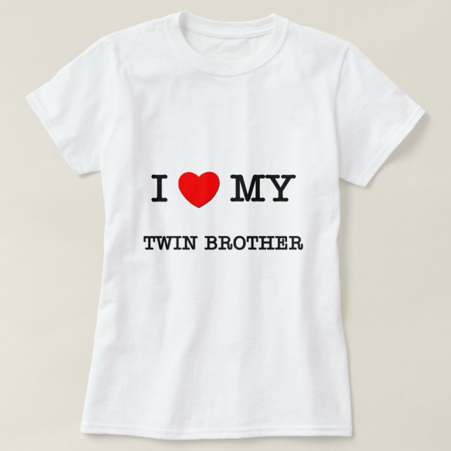 Camiseta I corazón mi BROTHER GEMELO (Diseño del anverso)