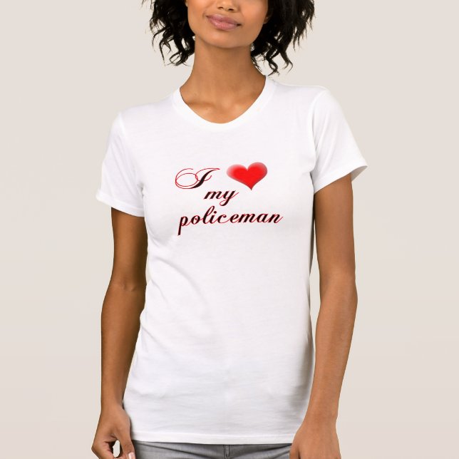 Camiseta I "corazón" mi policía (Anverso)