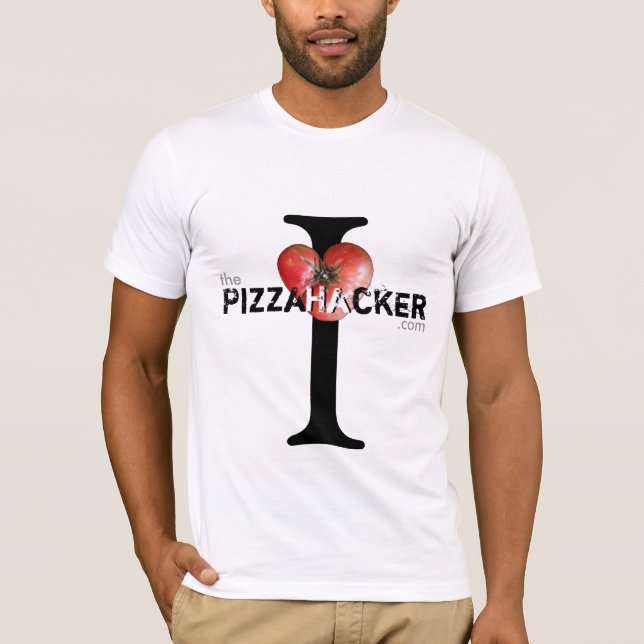 Camiseta ¿I corazón PizzaHacker/quesos? (Anverso)