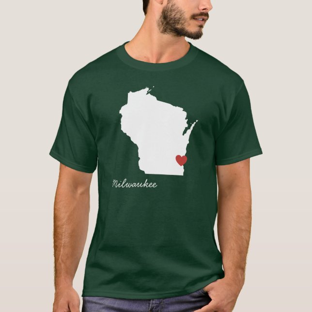 Camiseta I corazón Wisconsin - ciudad adaptable (Anverso)