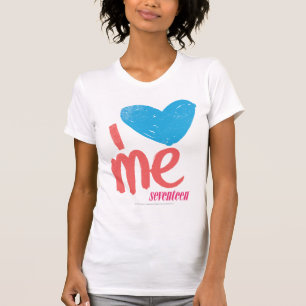 Camiseta I corazón yo Aguamarina-Rosado