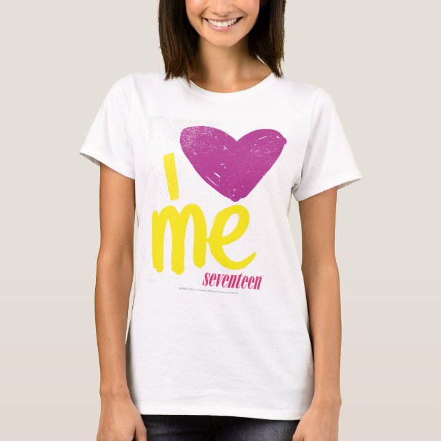 Camiseta I corazón yo Púrpura-Amarillo (Anverso)