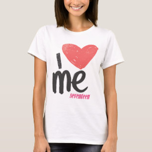 Camiseta I corazón yo rosado