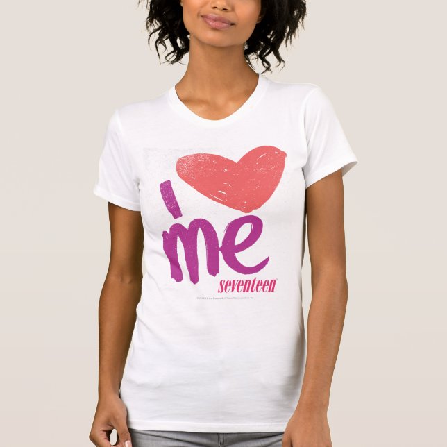 Camiseta I corazón yo Rosado-Púrpura (Anverso)