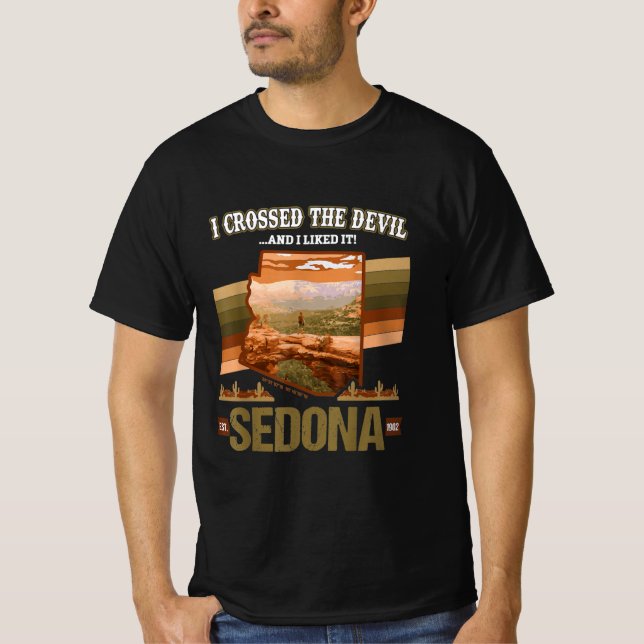 Camiseta I Crossed The Devil Sedona AZ Hiking Devils Bridge (Anverso)