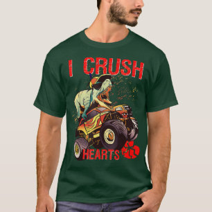 Camiseta I Crush Hearts T Rex Dinosaur Riding Monster Truck