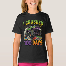Camiseta I Crushed 100 Days Monster Truck School Boy 1st
