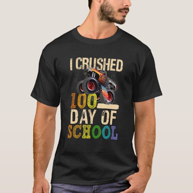 Camiseta I Crushed 100 Days Of School Happy 100th Day Monte (Anverso)