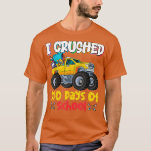Camiseta I Crushed 100 Days Of School Monster Truck Kids Bo