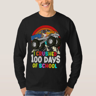 Camiseta I Crushed 100 Days Of School Monster Truck Kids Bo