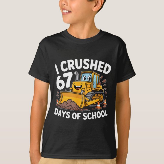 Camiseta I Crushed 67 Days Of School 67th Day Of School Boy (Anverso)