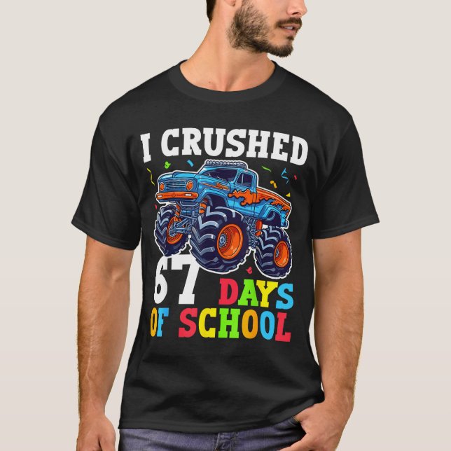 Camiseta I Crushed 67 Days Of School 67th Day Of School Boy (Anverso)