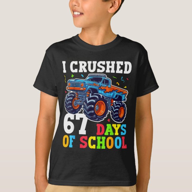 Camiseta I Crushed 67 Days Of School 67th Day Of School Boy (Anverso)