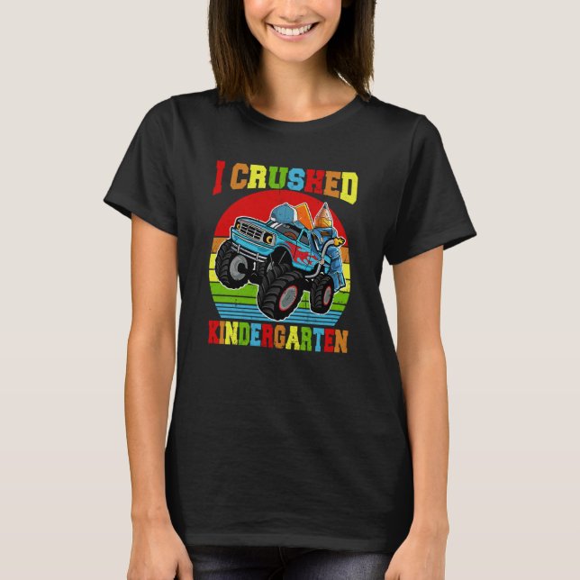 Camiseta I Crushed Kindergarten Monster Truck Graduation Bo (Anverso)