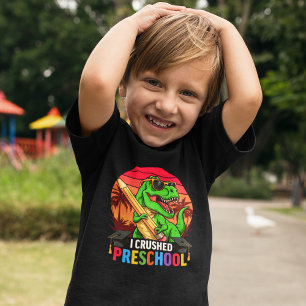 Camiseta I Crushed Preschool" – T-Rex with with Glasses 