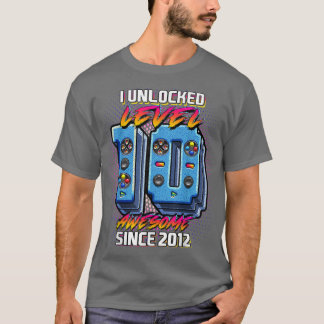 Camiseta I Desbloqueado Nivel 10 Impresionante Juego de Vid