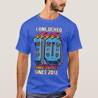 Camiseta I Desbloqueado Nivel 10 Impresionante Juego de Vid
